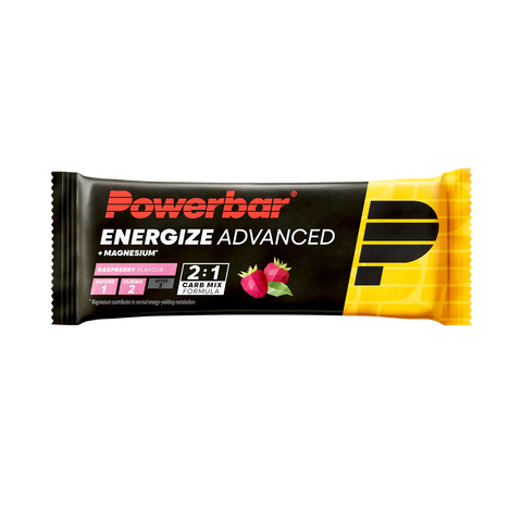 PowerBar Energize Advanced energiereep Framboos 55 g met 39 g koolhydraten