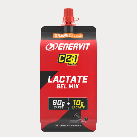 Enervit C2:1PRO Lactate Gel Mix orange, 130 ml pouch with 90 g carbs and 10 g lactate