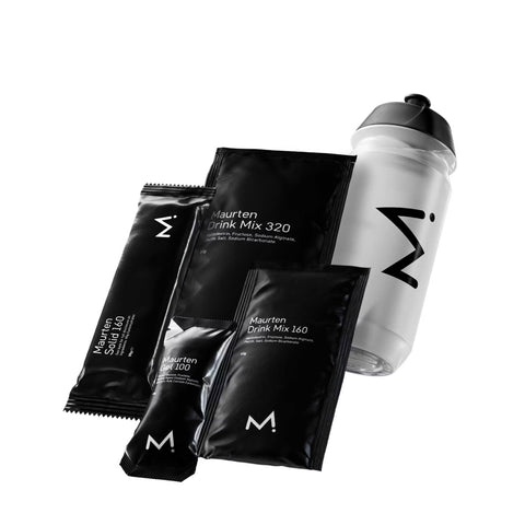 Maurten Marathon Race Collection: 7 Maurten Gel 100, Drink Mix 160, Drink Mix 320, 2 Maurten Solid en een gratis Maurten bidon van 500 ml