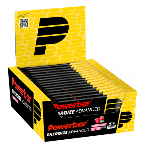 PowerBar Energize Advanced Framboos – doos van 15 energierepen van 55 g